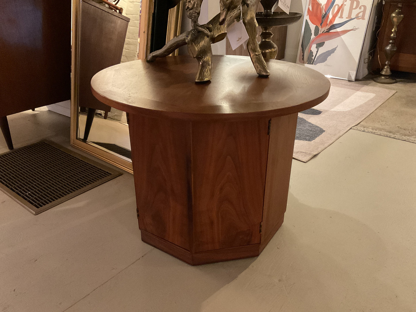 MCM Octagonal Side Table w/ Round Top