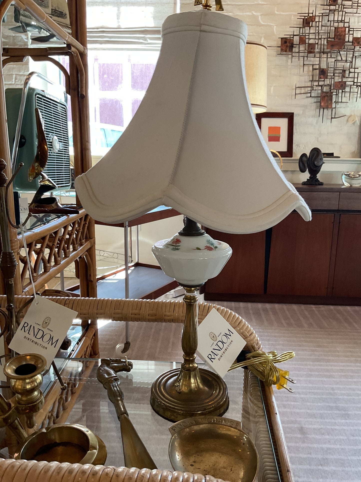 Pair of Milk Glass Accent Lamps