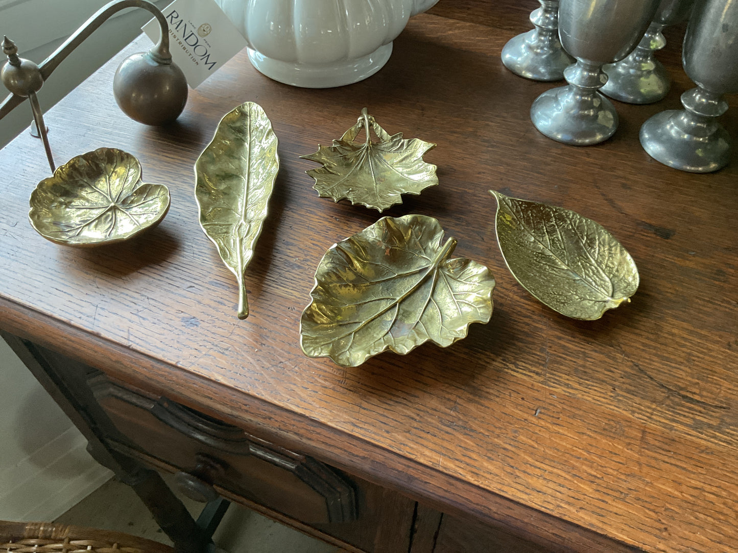 Virginia Metalcrafters Brass Leaf Trays