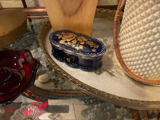 Cobalt Porcelain Trinket Box