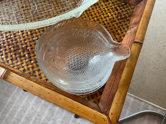 Set of (3) French Glass Fish Serving Bowls