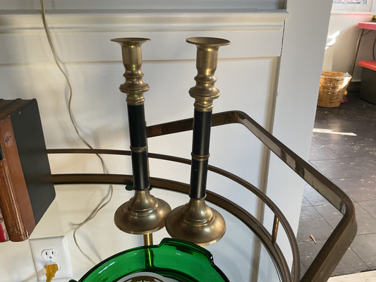 Brass and Black Candlesticks