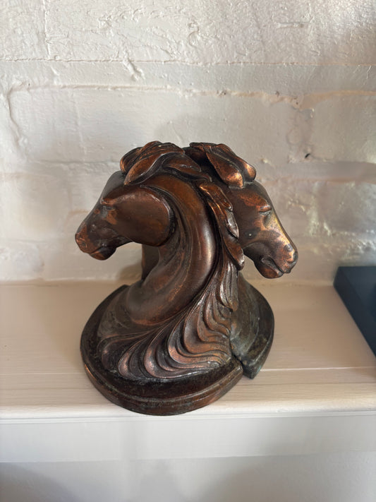 Copper Tone Horse-head Bookend Set
