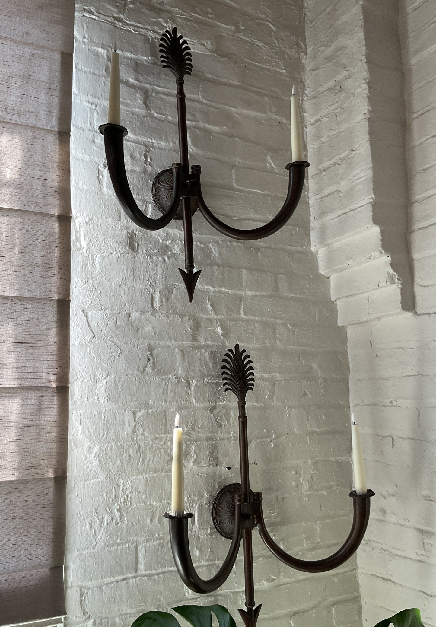 Theodore & Alexander Bronze Candle Sconce Pair
