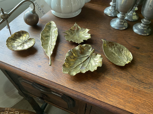 Virginia Metalcrafters Brass Leaf Trays