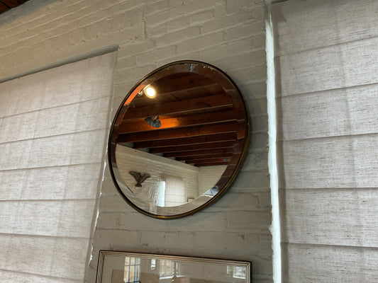 Brass Round Mirror w/ Prism Bevel