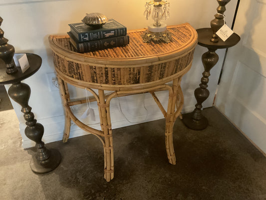 Rattan Demilune Table