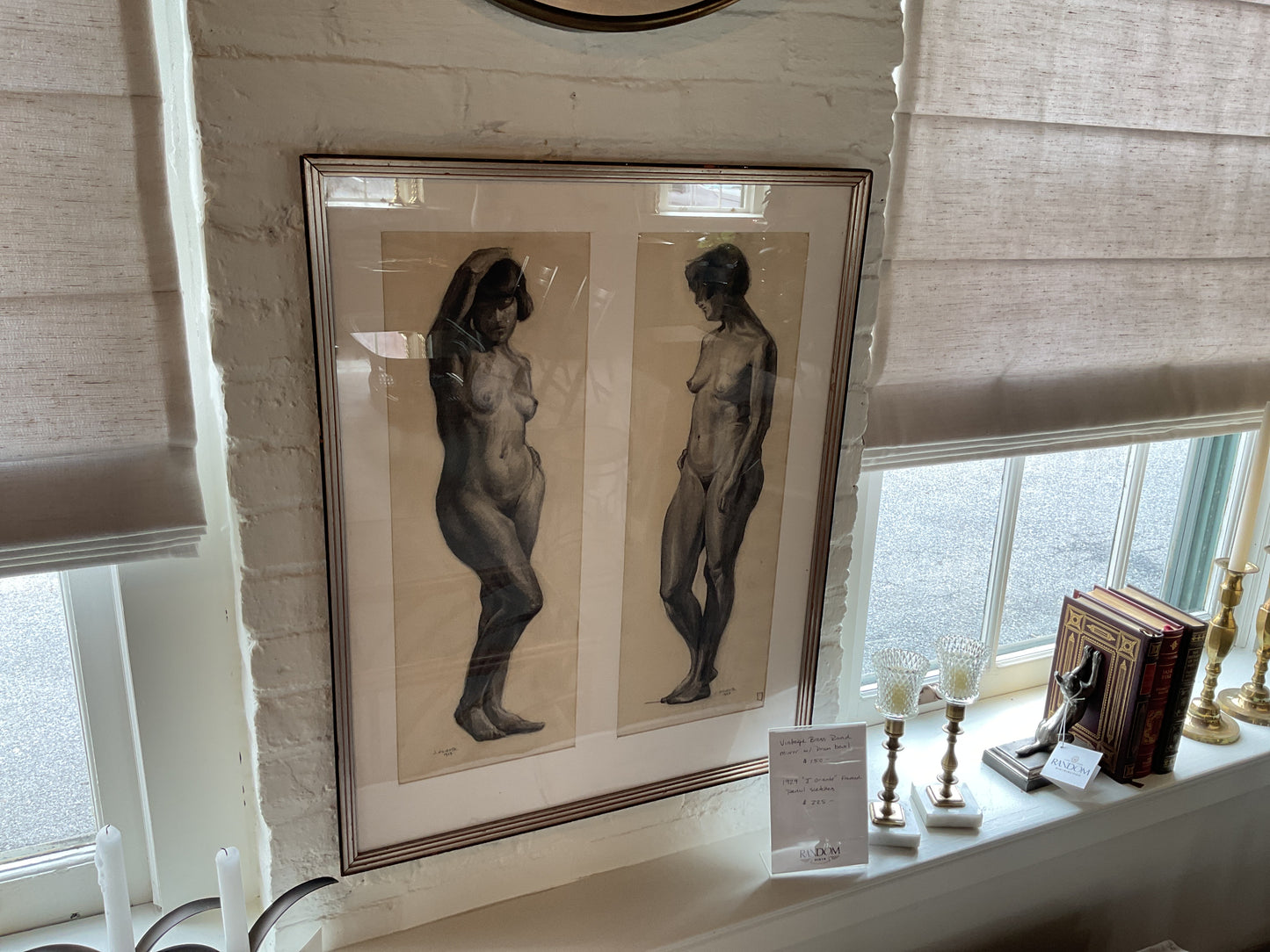 1929 “J. Oriente” Pencil Sketches in Frame