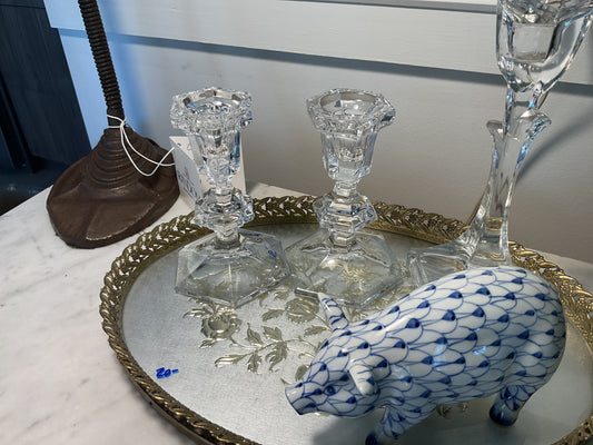 Crystal Candlesticks Pair