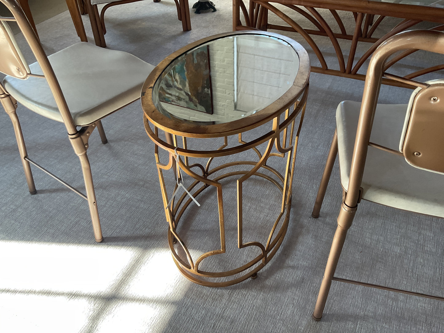 Mirror Top Accent Table
