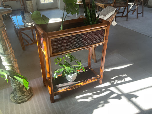 Rattan and Wicker Plant Table/Stand Fernery