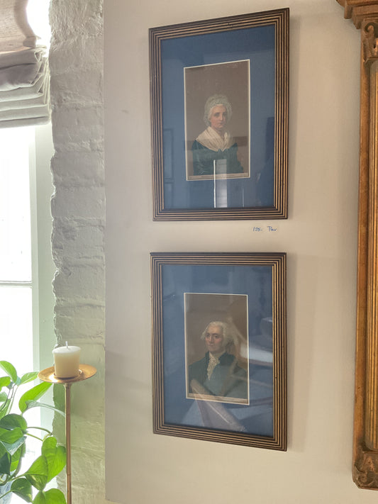 Framed and Matted George and Martha Washington Prints